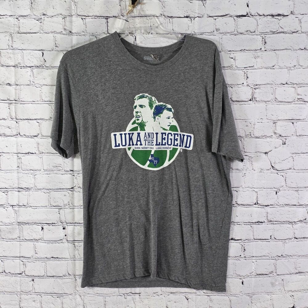 Luka Doncic - And The Legend Men's XL Gray Dallas Mavericks T-Shirt